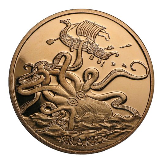 The Kraken 1 oz Copper Round