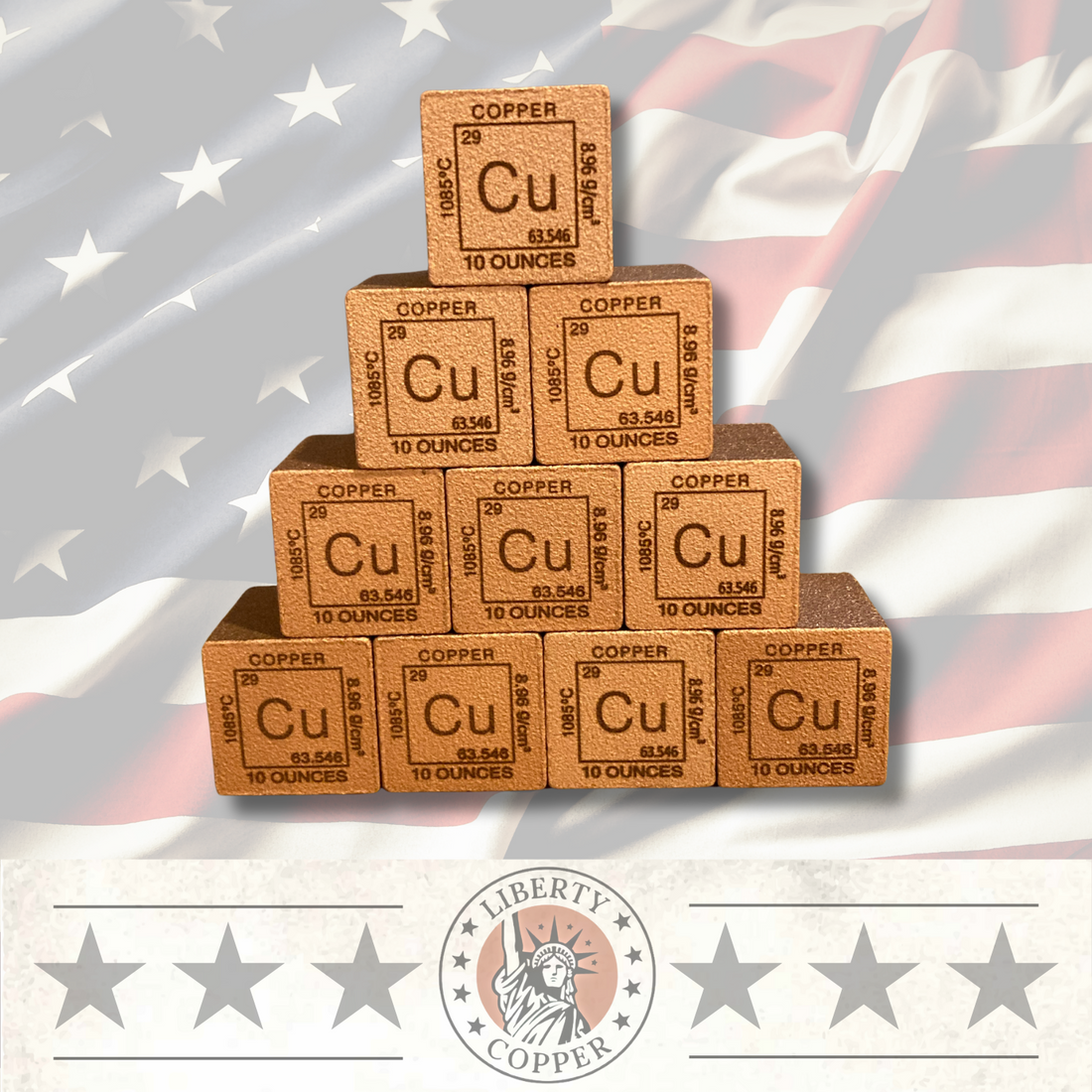 Copper 10 oz copper cubes