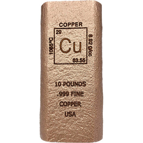 Cu Element Design 10 Pound Copper Bullion Bar by Liberty Copper