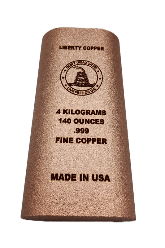 Don't Tread on Me - .999 Pure fine copper bullion 4 kilo, 140 oz