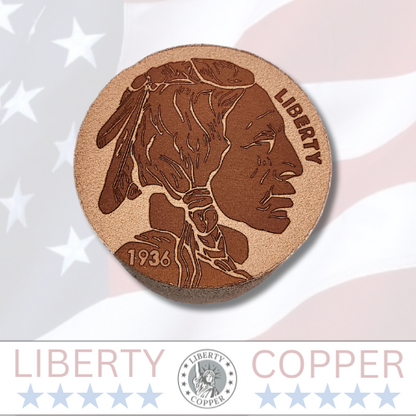 Buffalo Nickel Indian Head 5 lb. .999 Fine Copper Rod