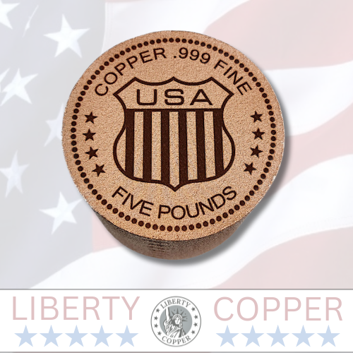 Walking Liberty 5 lb. .999 Fine Copper Rod, Reverse