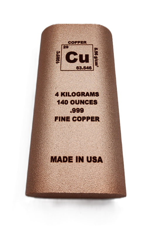 Cu Element - .999 Pure Fine Copper Bullion - 4 kilos - 140 oz