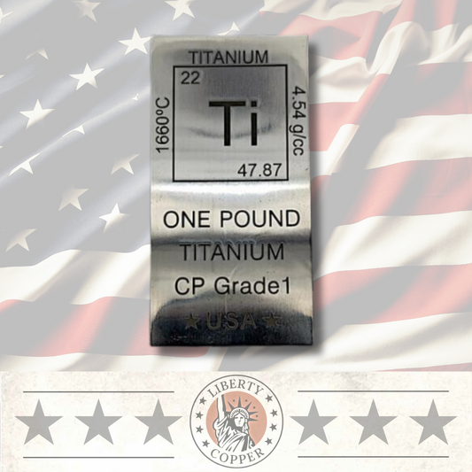 Ti Element 1 Pound Titanium Bullion Bar by Liberty Copper