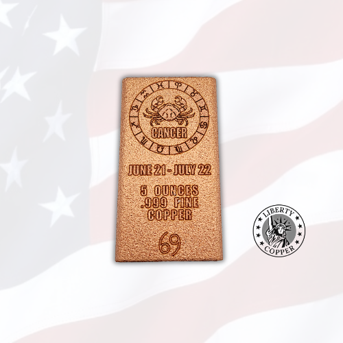 5 oz Copper Bar - Cancer by Liberty Copper