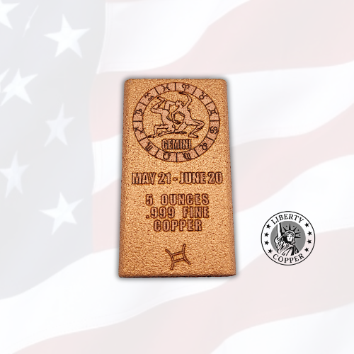 5 oz Copper Bar - Gemini by Liberty Copper