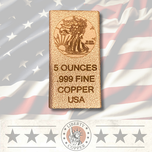 walking liberty 5 oz copper bar .999 fine bullion