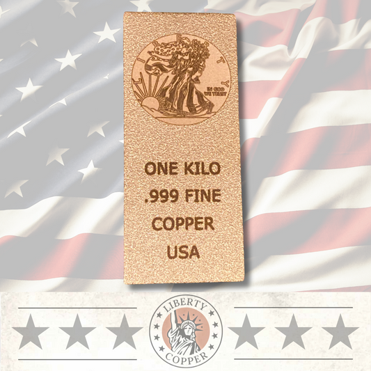 one kilo walking Liberty .999 Fine Copper Bar